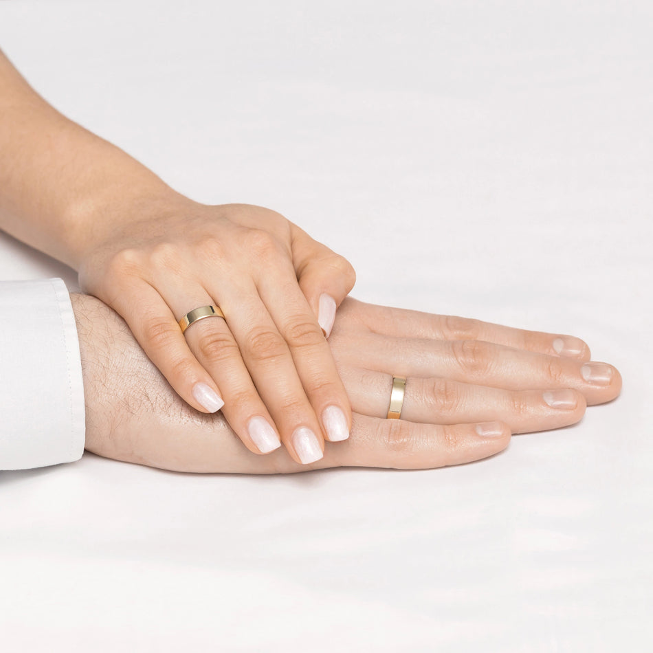 Klassische Flache Gold Eheringe 6mm