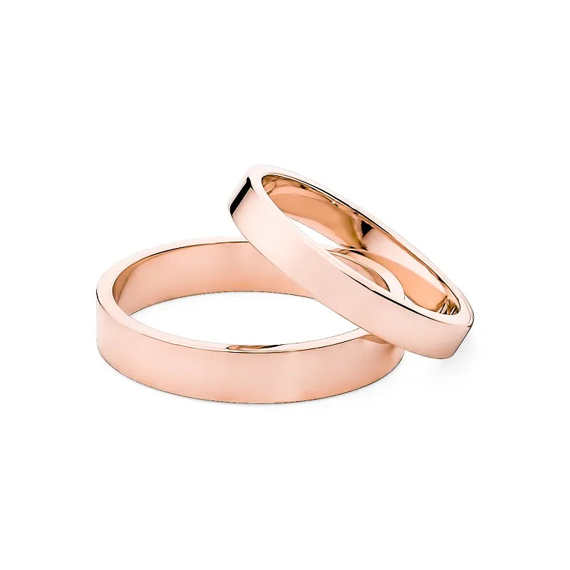 Klasické ploché zlaté svadobné obrúčky prstene 3 a 4mm