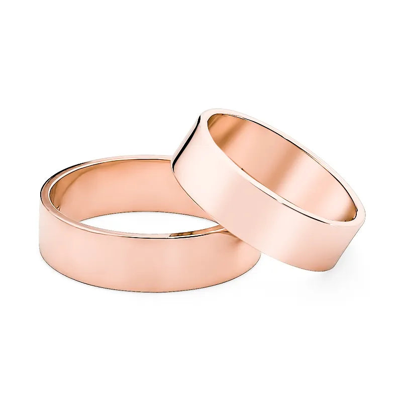 Klassische Flache Gold Eheringe 6mm