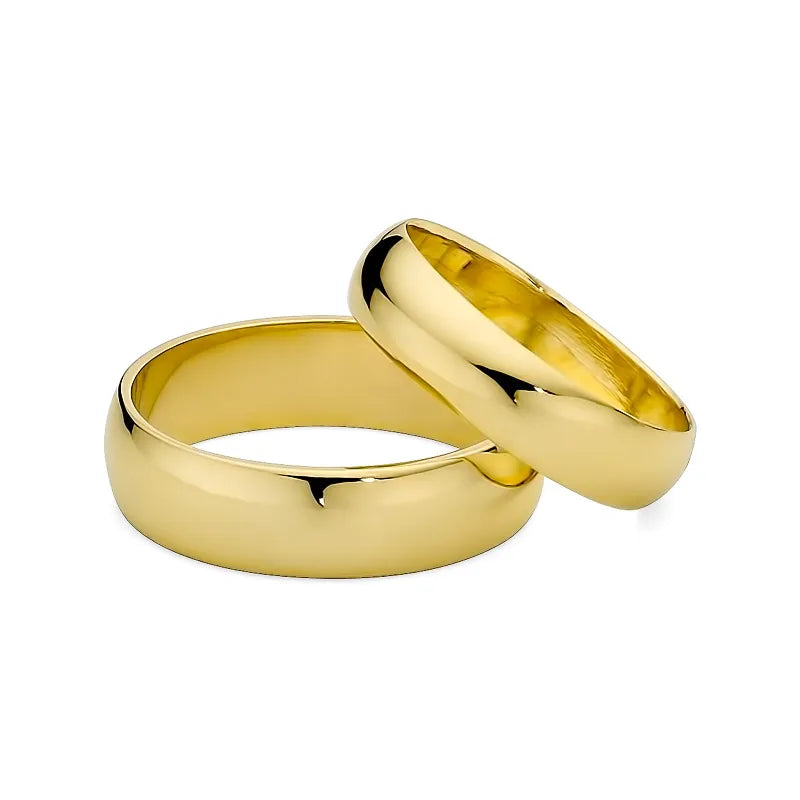 Klassische halbrunde Gold-Trauringe Ringe 5 und 6mm