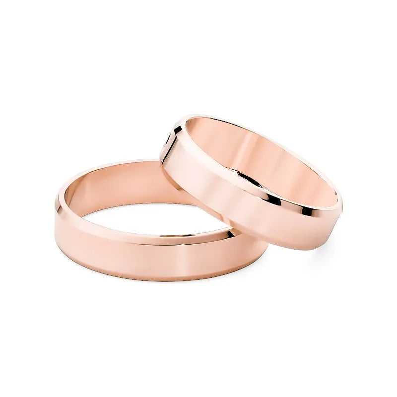 Klasické ploché snubní prsteny se zlatou drážkou 5mm