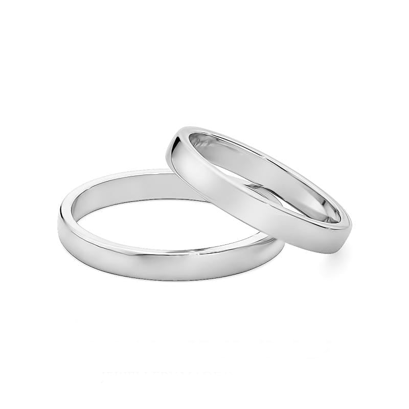 Klasické mírně zaoblené zlaté svatební prsteny 3mm