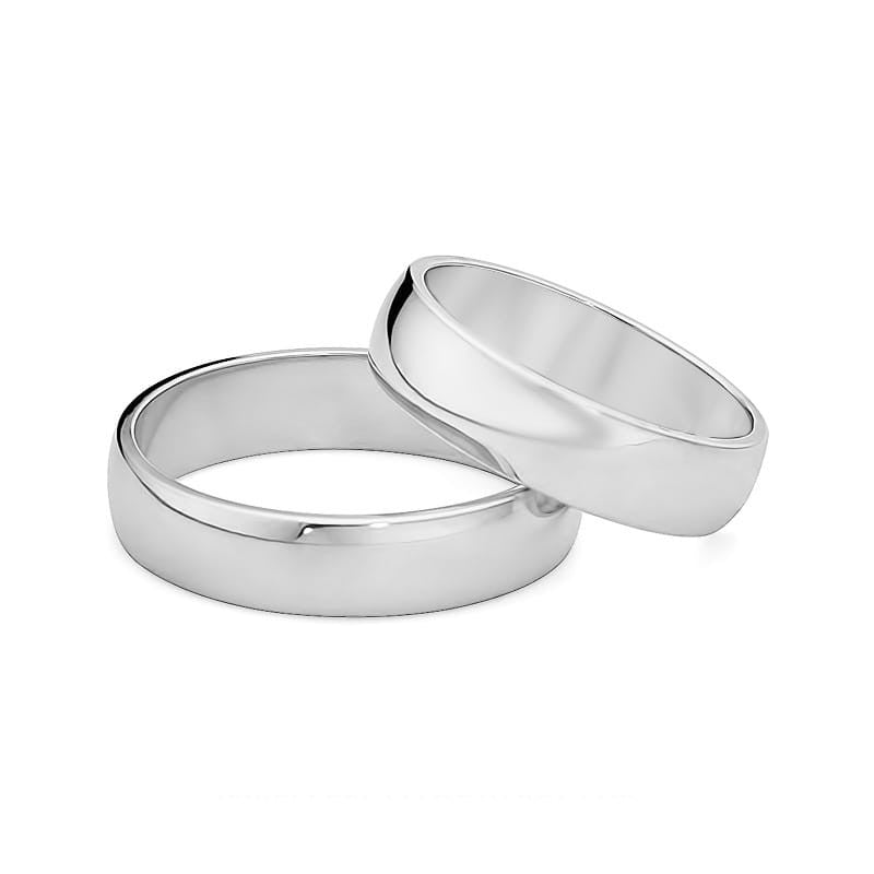 Klasické mírně zaoblené zlaté svatební prsteny 5mm