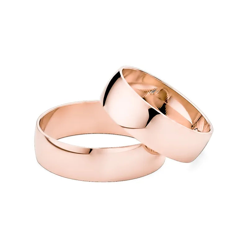 Klassische leicht abgerundete Gold Eheringe 6mm