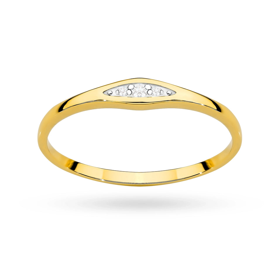 Goldring mit 0,02 ct Diamanten