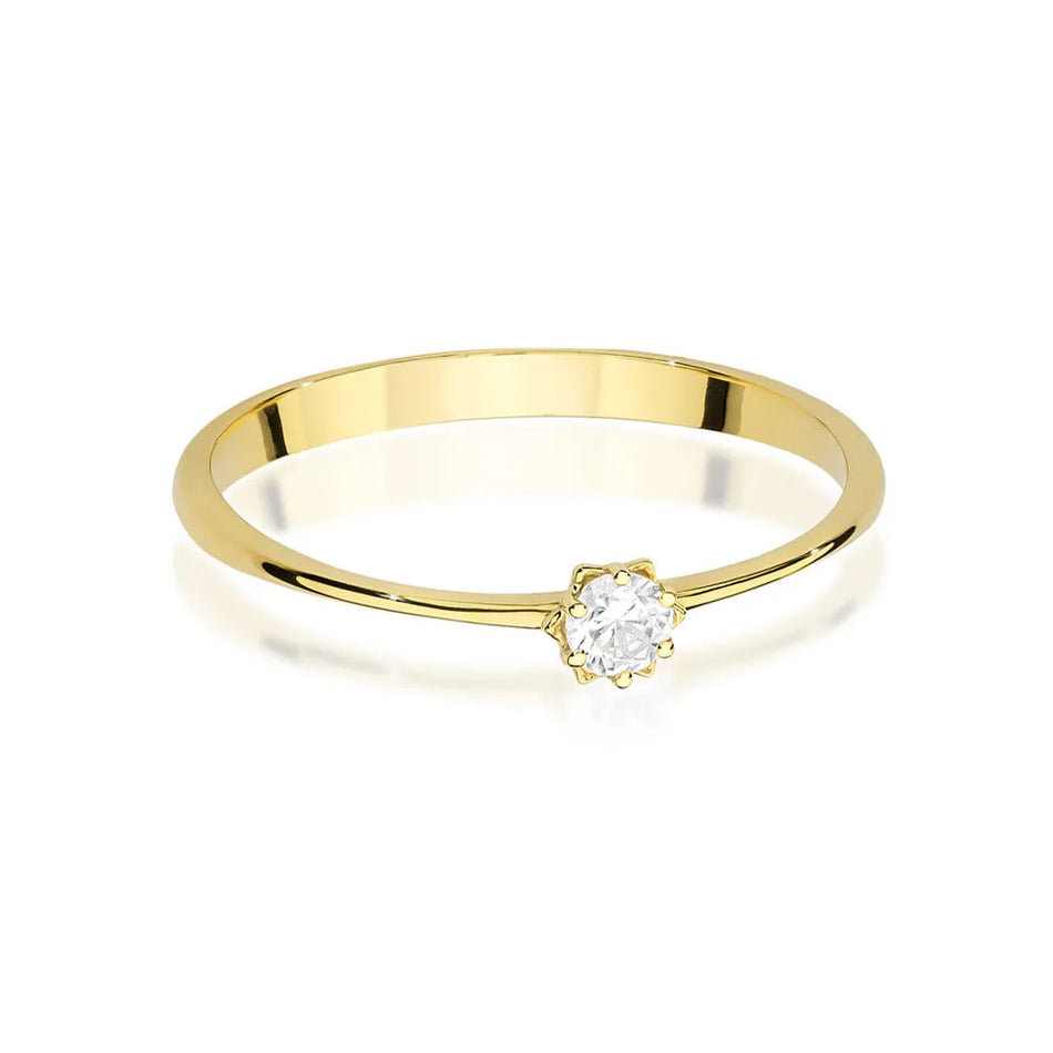 Goldring mit 0,10 ct Diamant