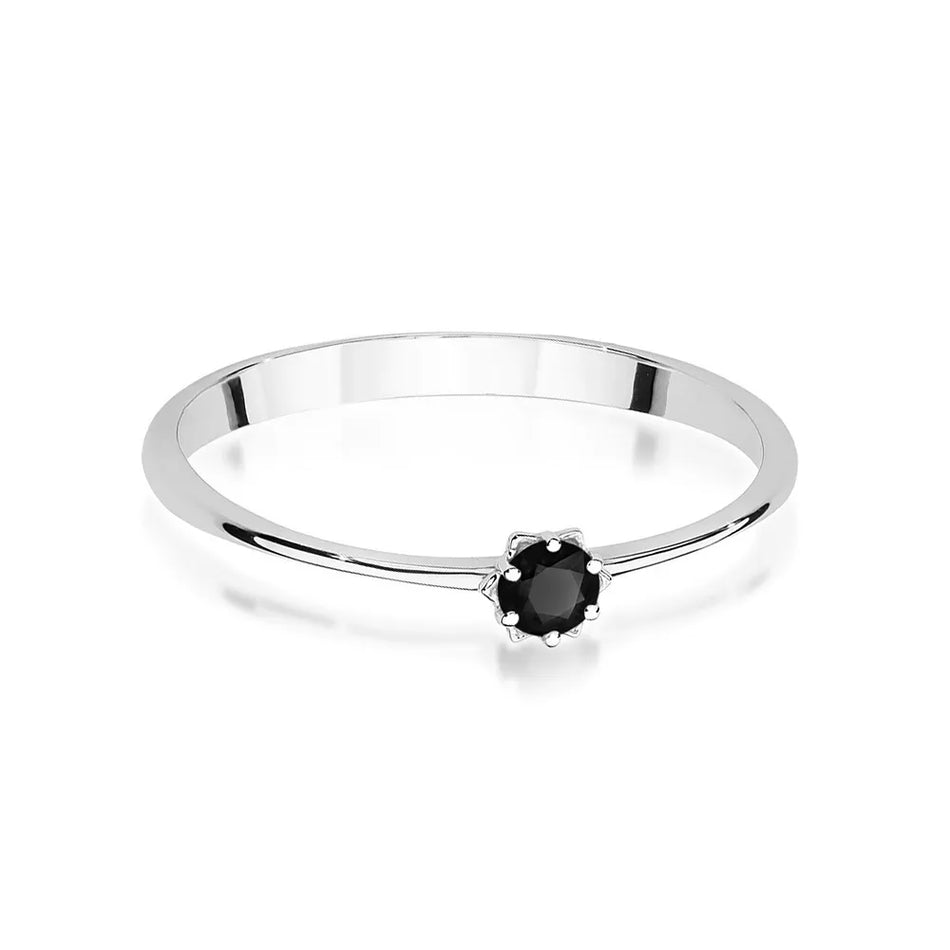 Goldring mit 0,12 ct schwarzem Diamant
