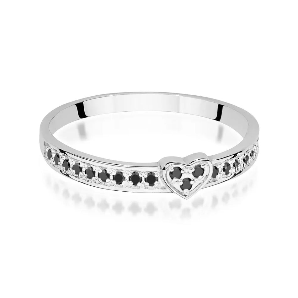 Goldring-Set mit schwarzen Diamanten