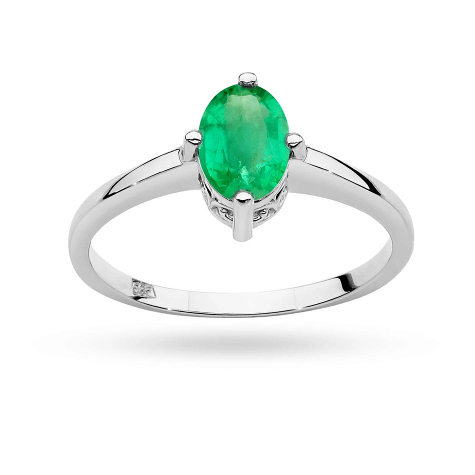 Gold Ring with 0.80ct Emerald