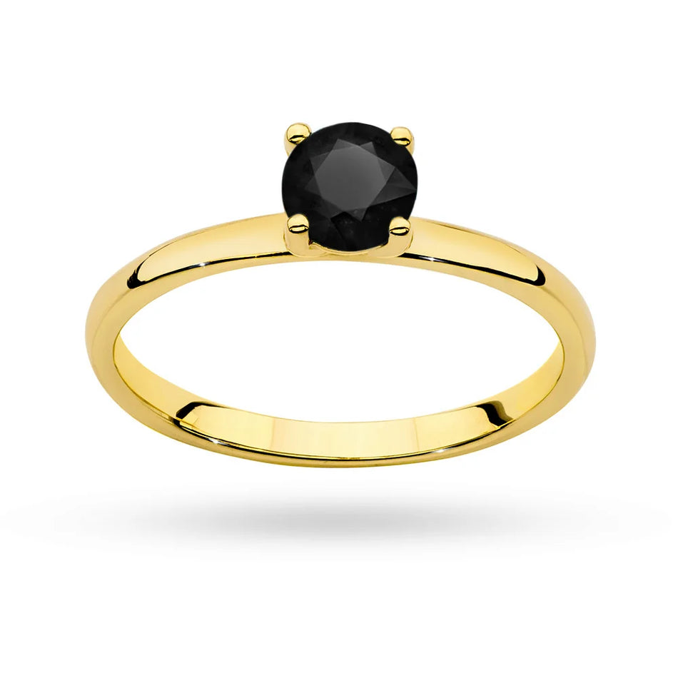 Goldring mit 0,50 ct schwarzem Diamant