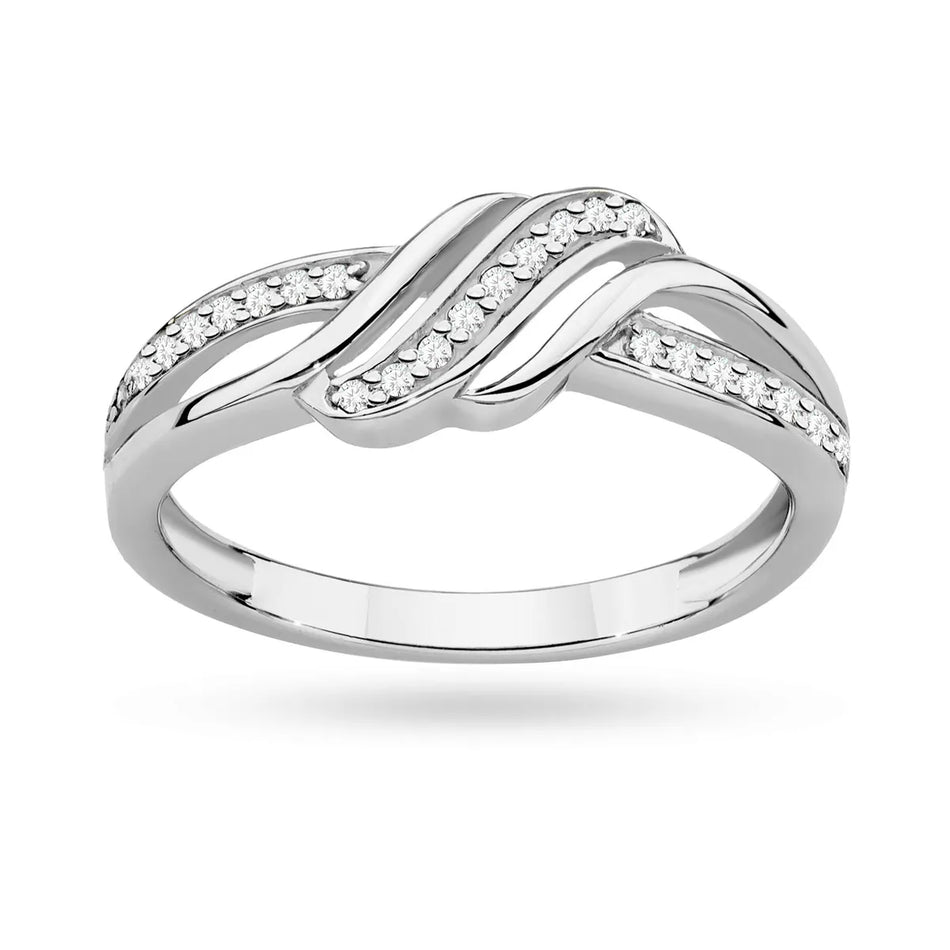 Zlatý prsteň s diamantmi 0,125 ct