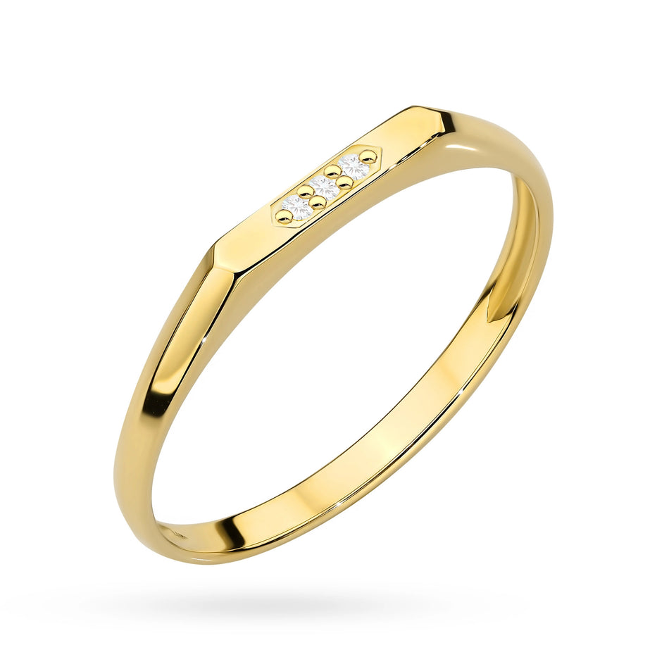 Goldring mit 0,015 ct Diamanten