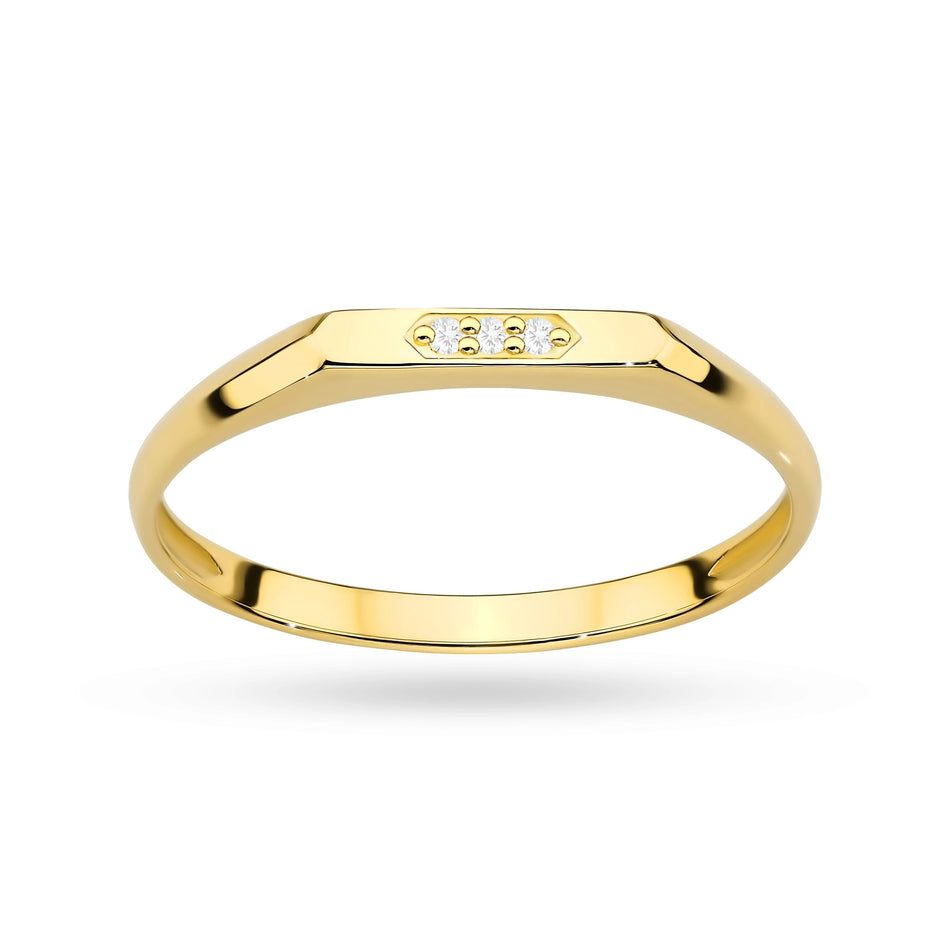 Goldring mit 0,015 ct Diamanten
