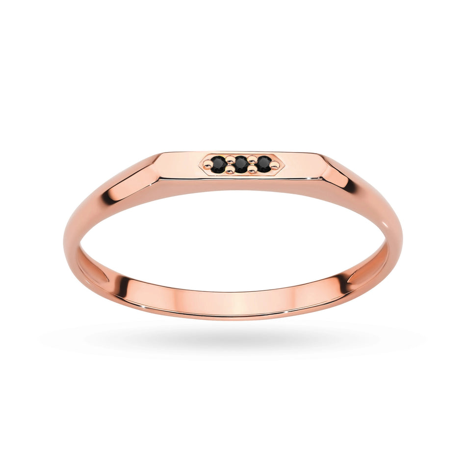 Zlatý prsteň s 0,015 ct čiernymi diamantmi