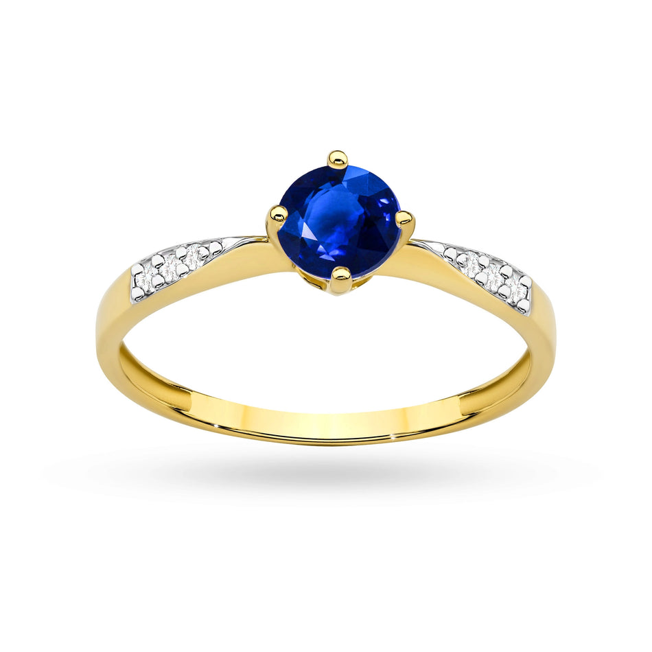Gold Ring with 0.50ct Sapphire and 0.068ct Diamonds