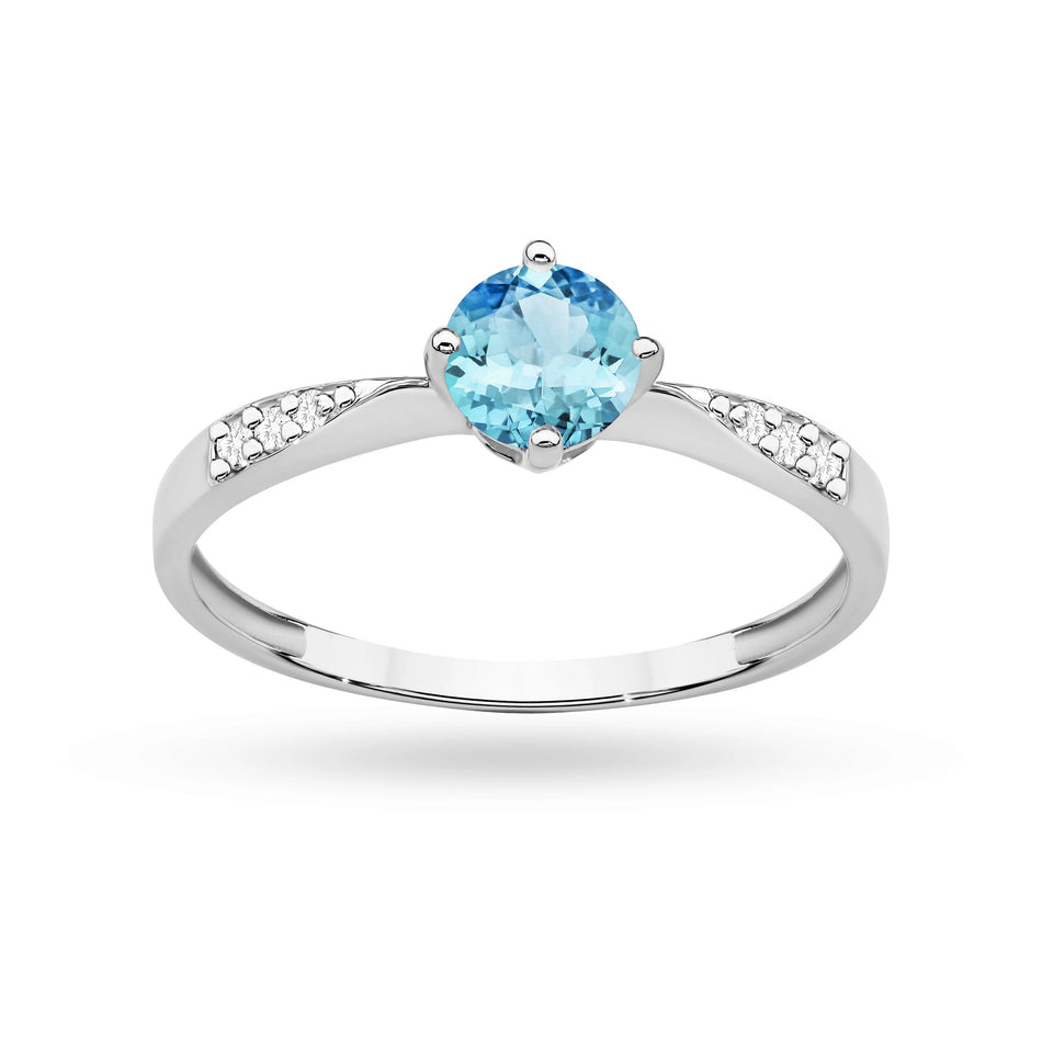 Zlatý prsteň s 0,50 ct topásom a 0,068 ct diamantmi