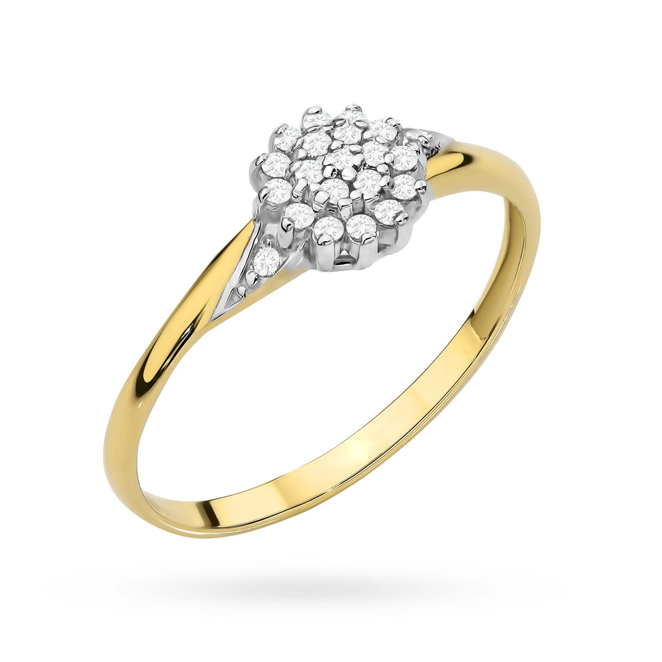 Goldring mit Zirkonia-Blume