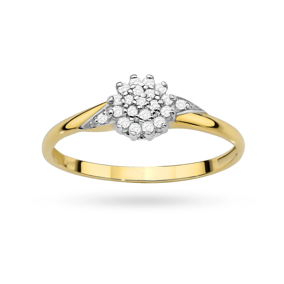 Goldring mit Zirkonia-Blume