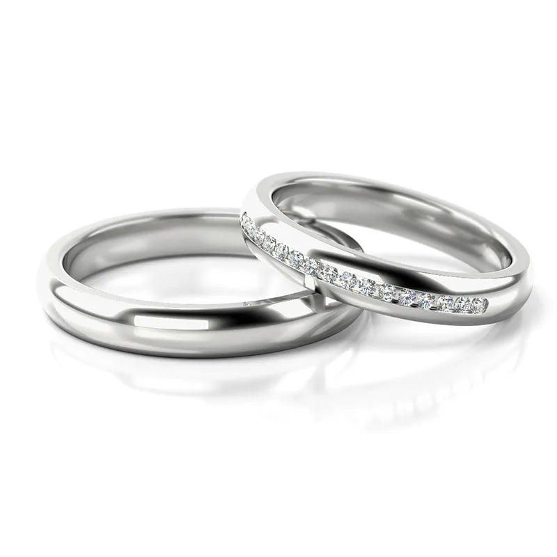 Snubní prsteny z bílého zlata se zirkony 3.5mm