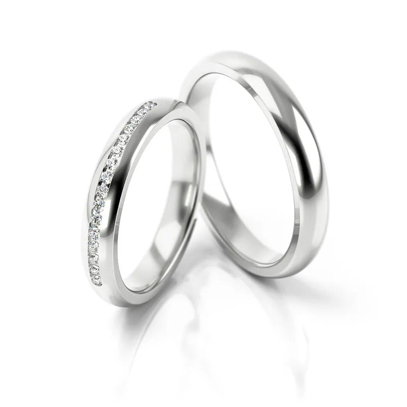 Snubní prsteny z bílého zlata se zirkony 3.5mm