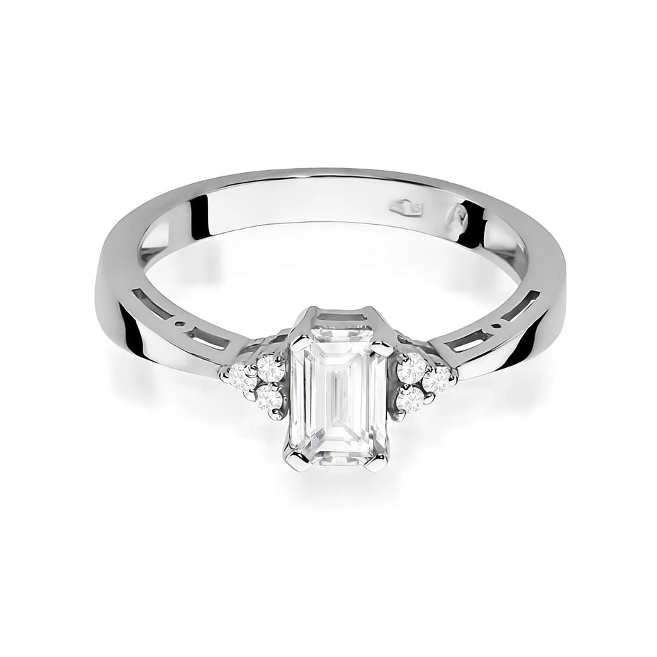 Goldring mit 0,60 ct und 0,03 ct Labor-Diamanten