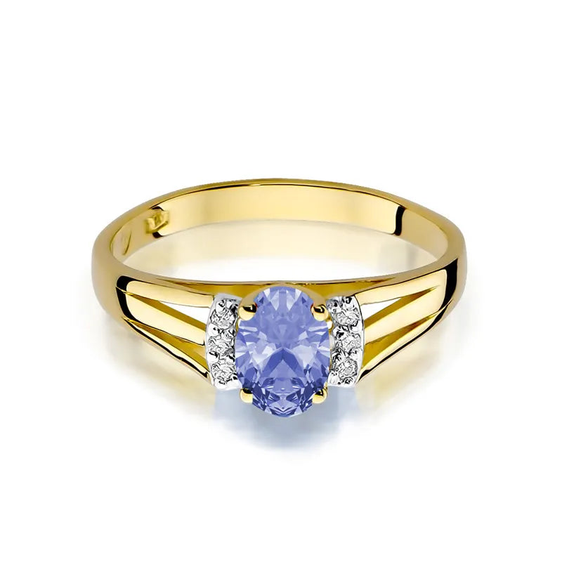 Gold Ring with 0.40ct Tansanit and Diamonds