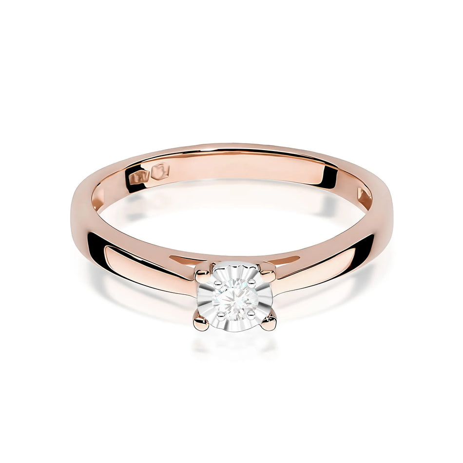 Zlatý prsten s diamantem 0,08 ct