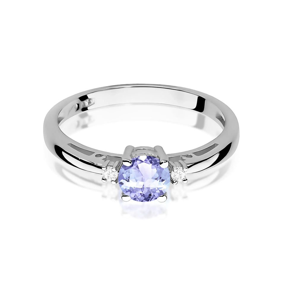 Zlatý prsten s 0,50ct tanzanitem a diamanty
