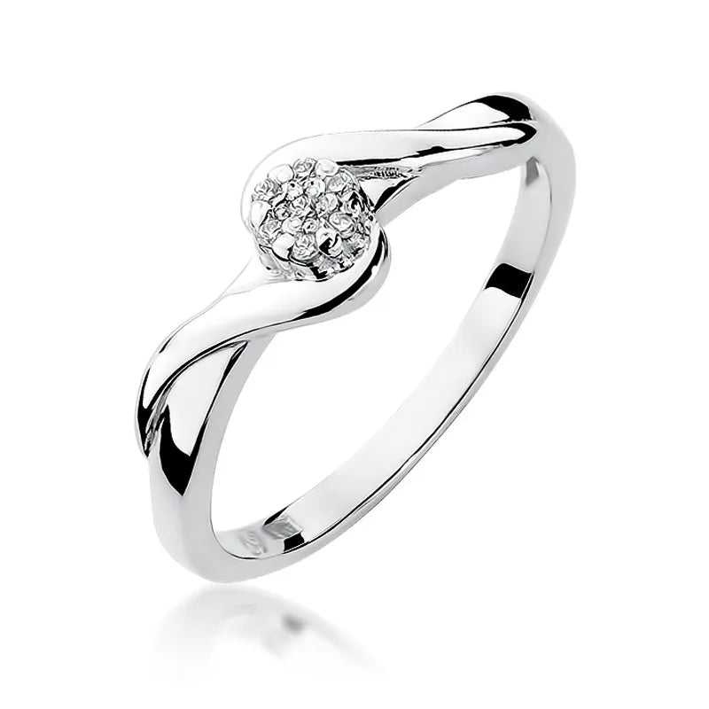 Zlatý prsten s diamanty 0,035 ct