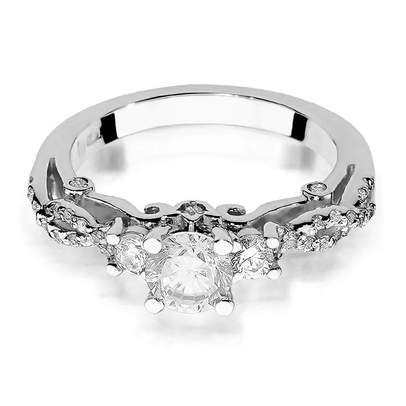 Zlatý prsten s 0,60ct bílým safírem a 0,339ct diamanty