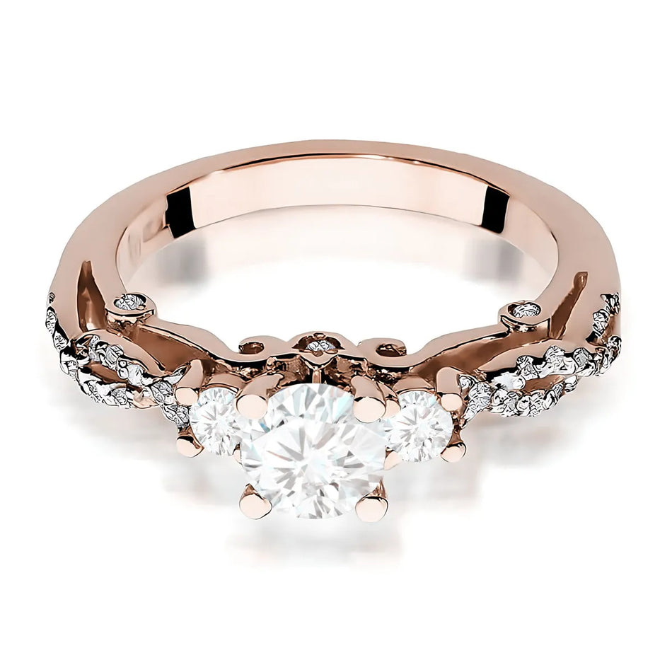 Gold Ring with 0.70ct and 0.339ct Lab-Diamonds