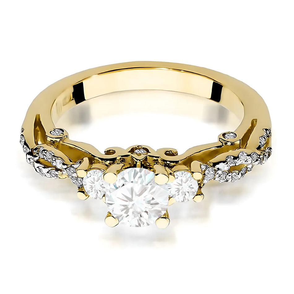 Gold Ring with 0.70ct and 0.339ct Lab-Diamonds