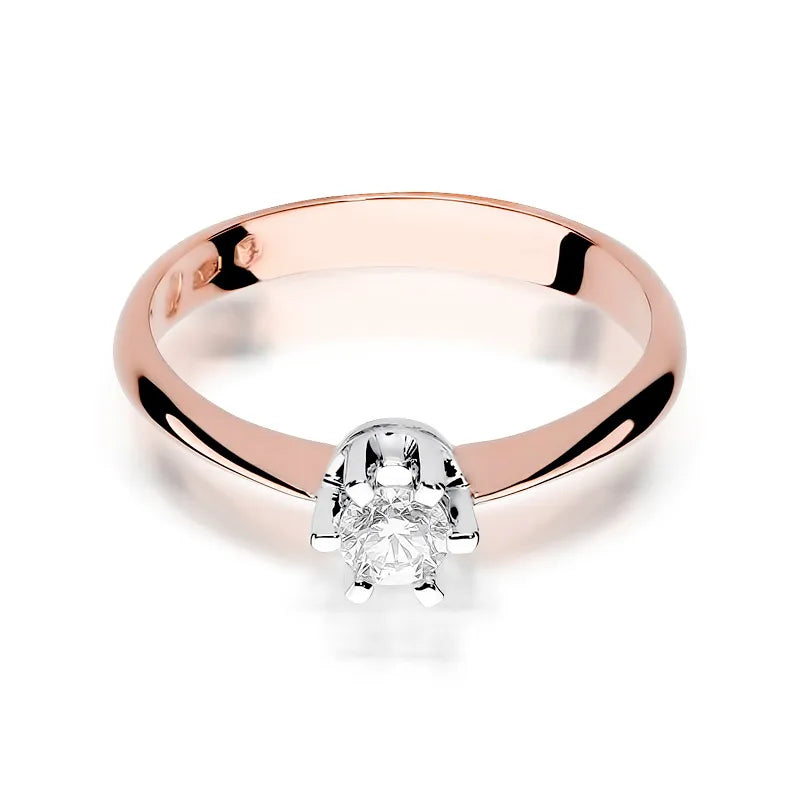 Zlatý prsten s diamantem 0,23 ct