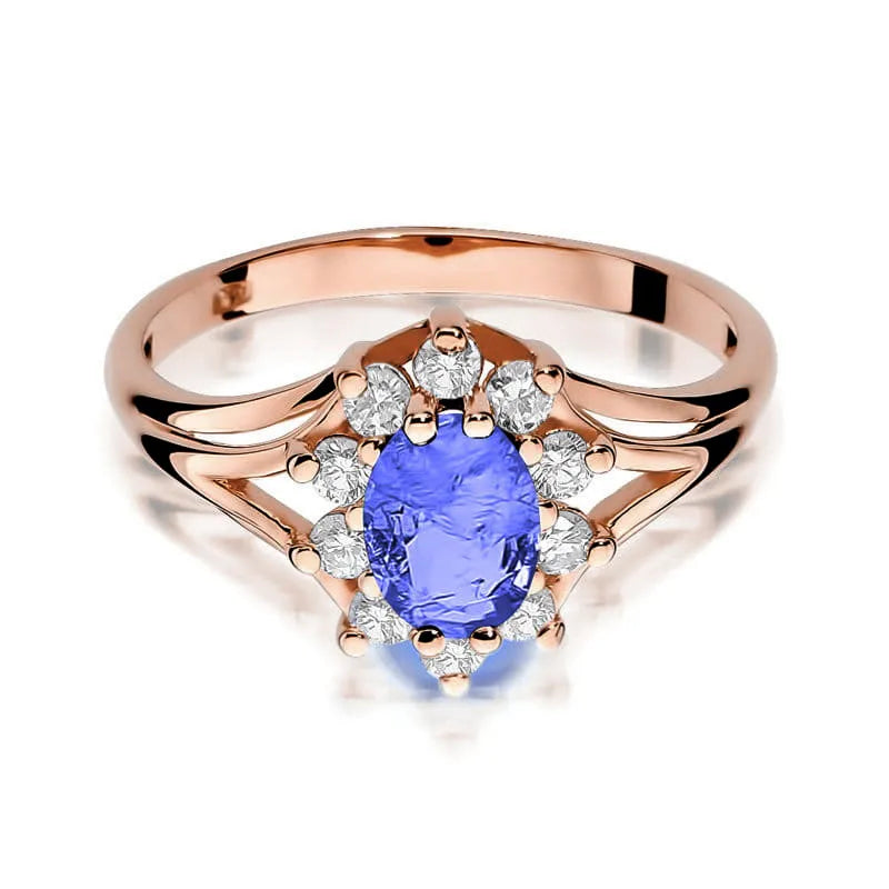 Ring mit Tansanit 0.7ct und Diamanten 0.3ct | 14K (585) Gold