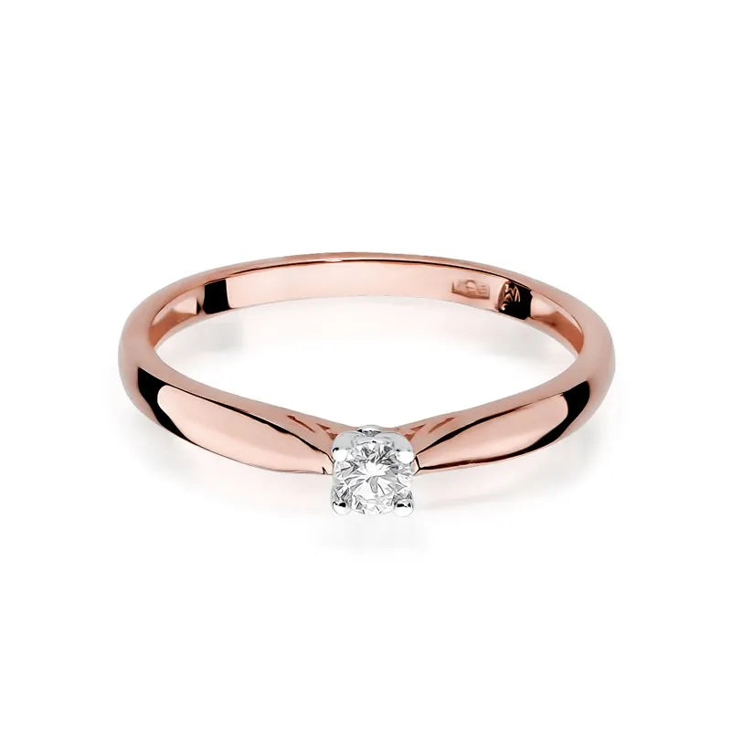 Zlatý prsten s diamantem 0,10 ct