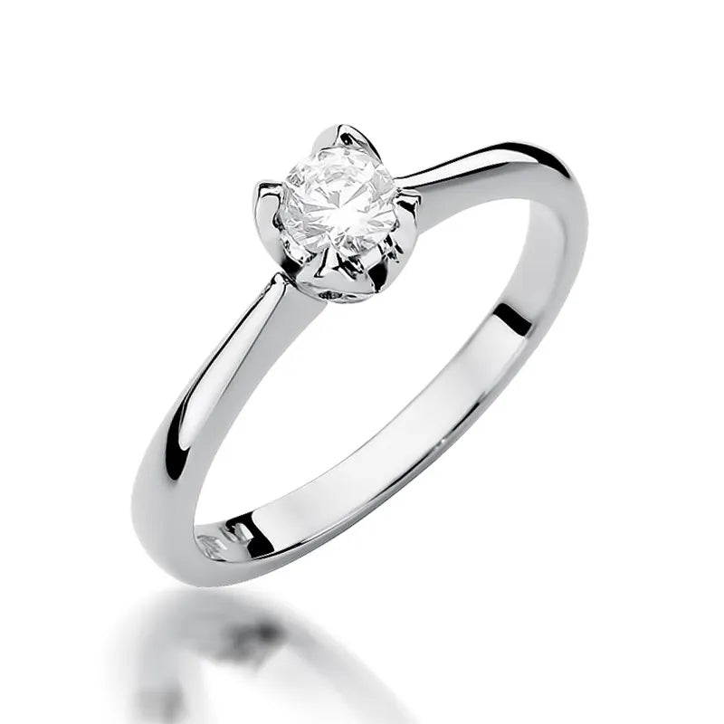 Zlatý prsten s diamantem 0,30 ct