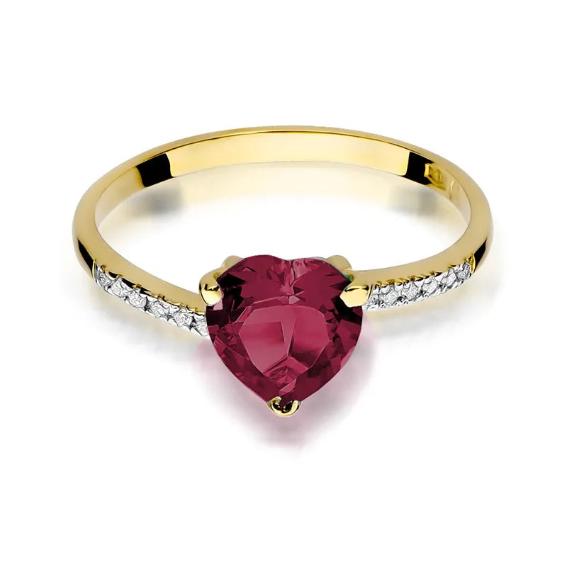 Goldring mit 1,70 ct Rubin und 0,06 ct Diamanten