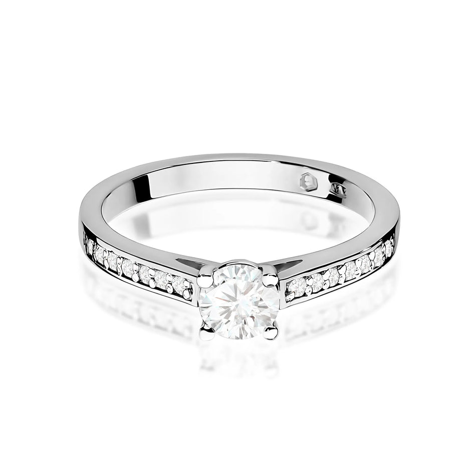 Goldring mit 0,50 ct und 0,12 ct Diamanten