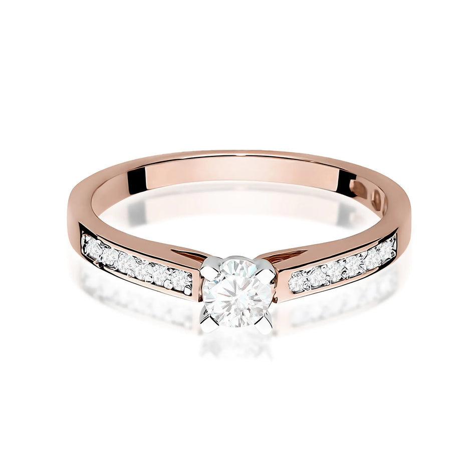 Goldring mit 0,30 ct und 0,06 ct Diamanten