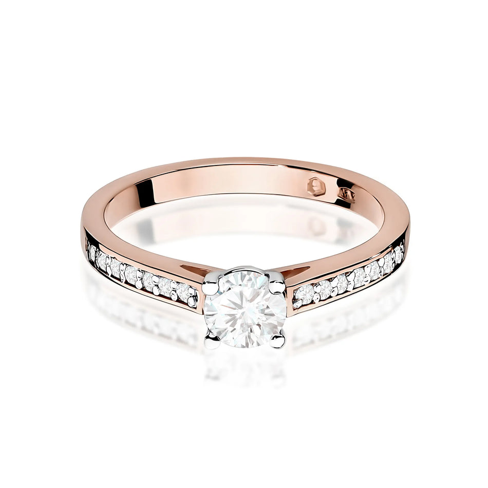 Goldring mit 0,50 ct und 0,12 ct Diamanten