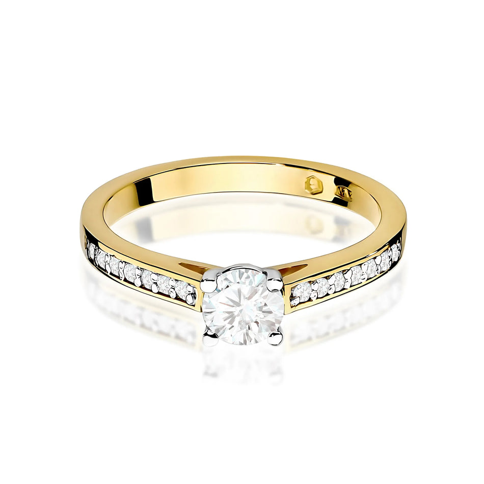 Goldring mit 0,50 ct und 0,12 ct Diamanten