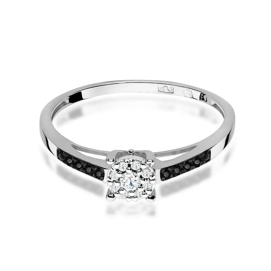Goldring mit 0,04 ct Diamant und 0,005 ct Diamanten