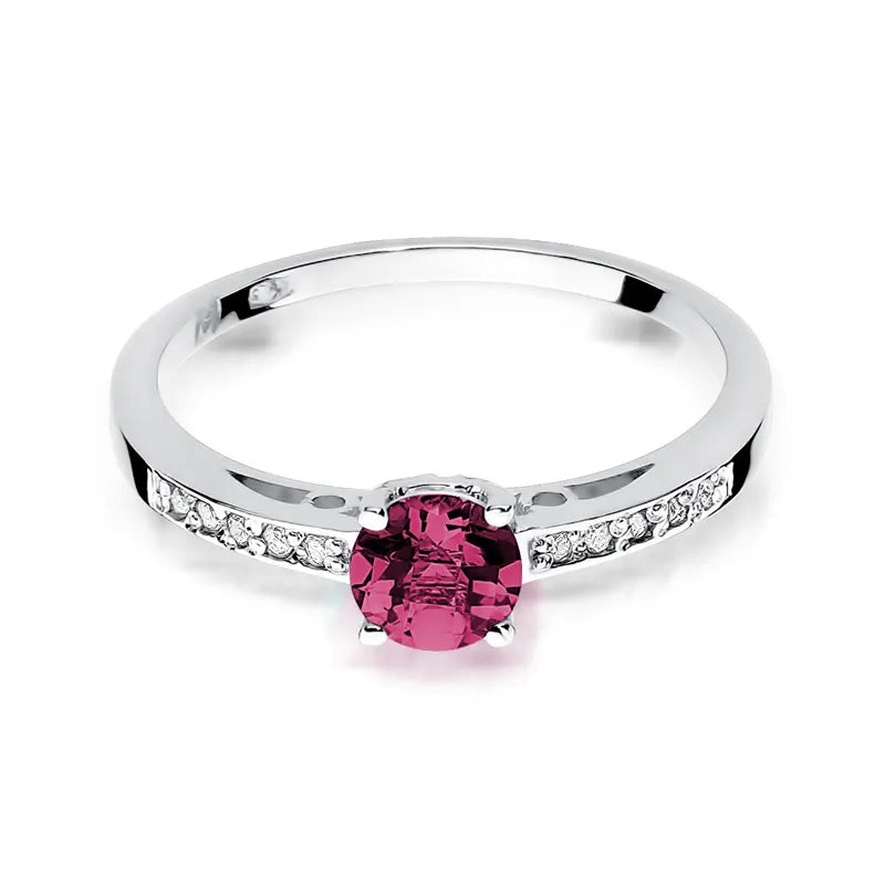 Zlatý prsten s rubínem 0,60 ct a diamanty 0,05 ct