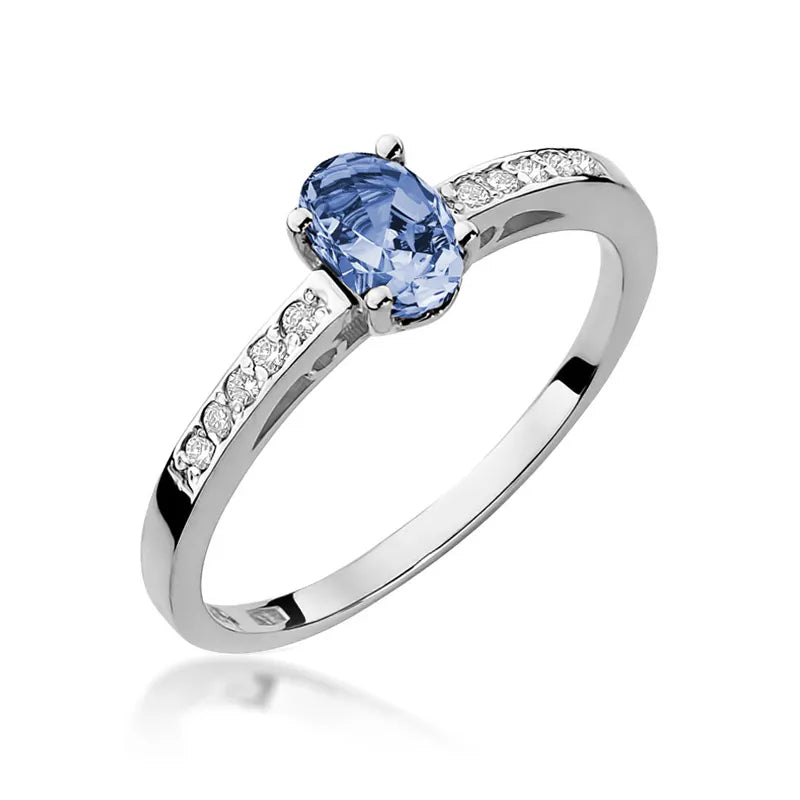 Zlatý prsten s 0,40ct tanzanitem a 0,05ct diamanty