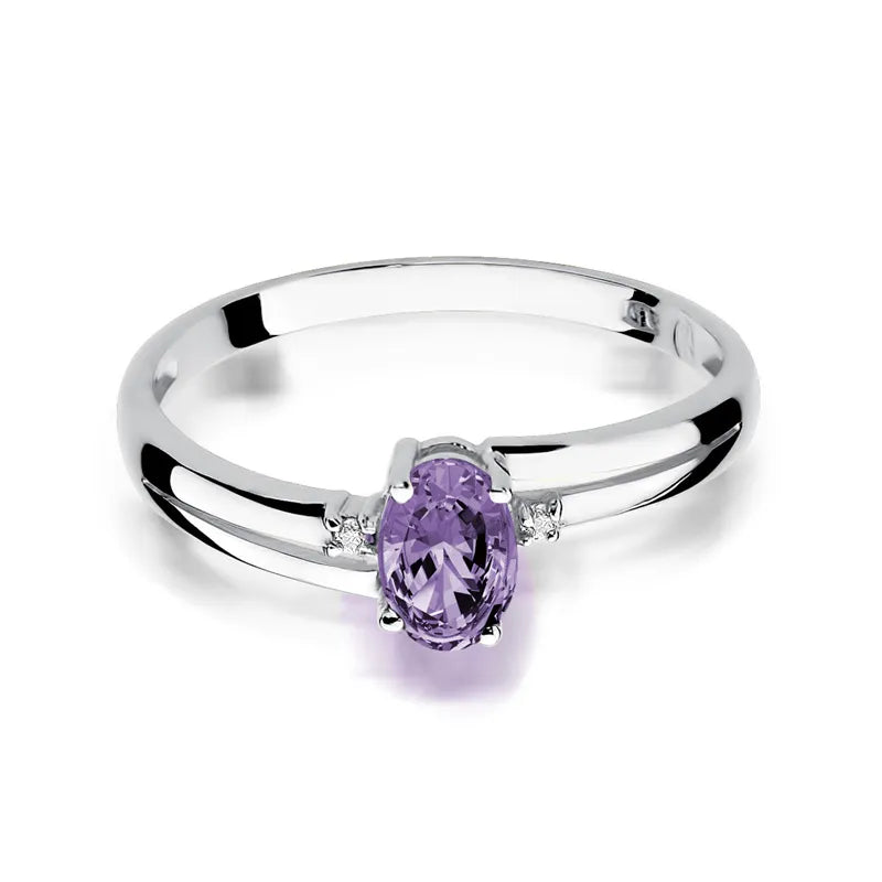 Zlatý prsten s 0,40ct tanzanitem a 0,029ct diamanty