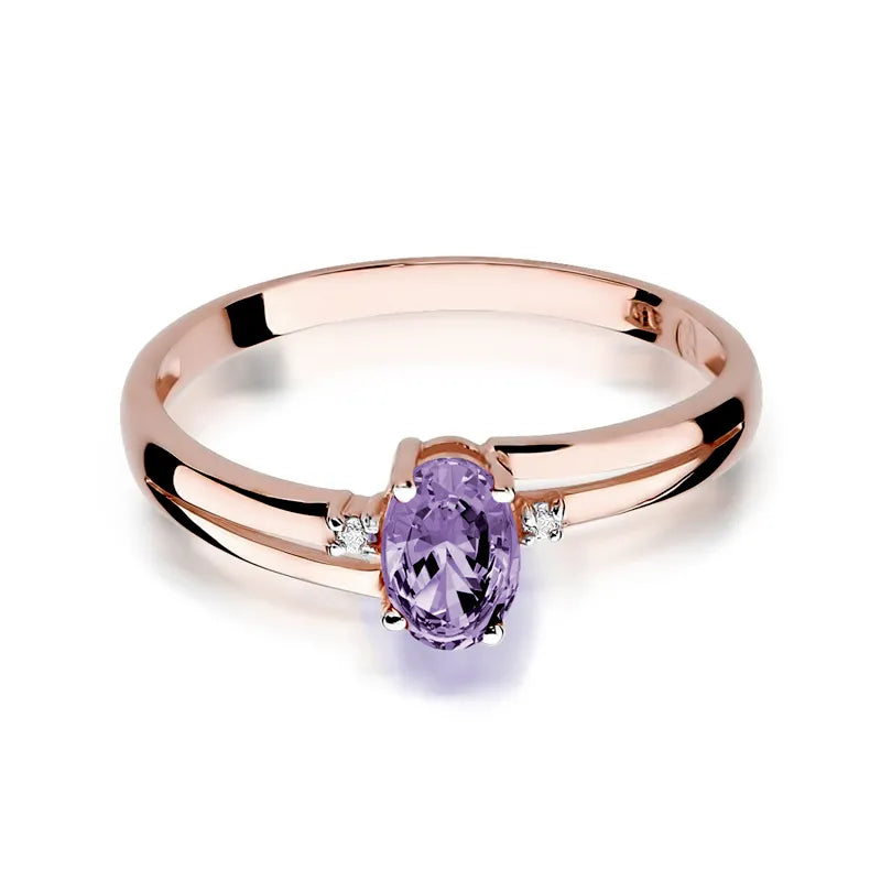 Zlatý prsten s 0,40ct tanzanitem a 0,029ct diamanty