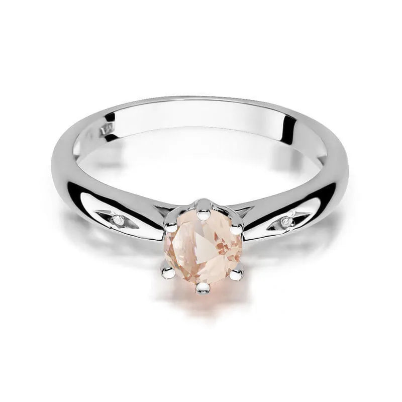 Zlatý prsten s 0,40ct morganitem a 0,01ct diamanty