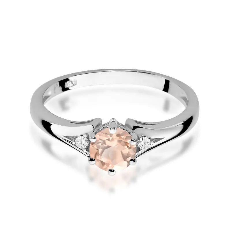 Gold Ring with 0.40ct Morganite and Diamonds