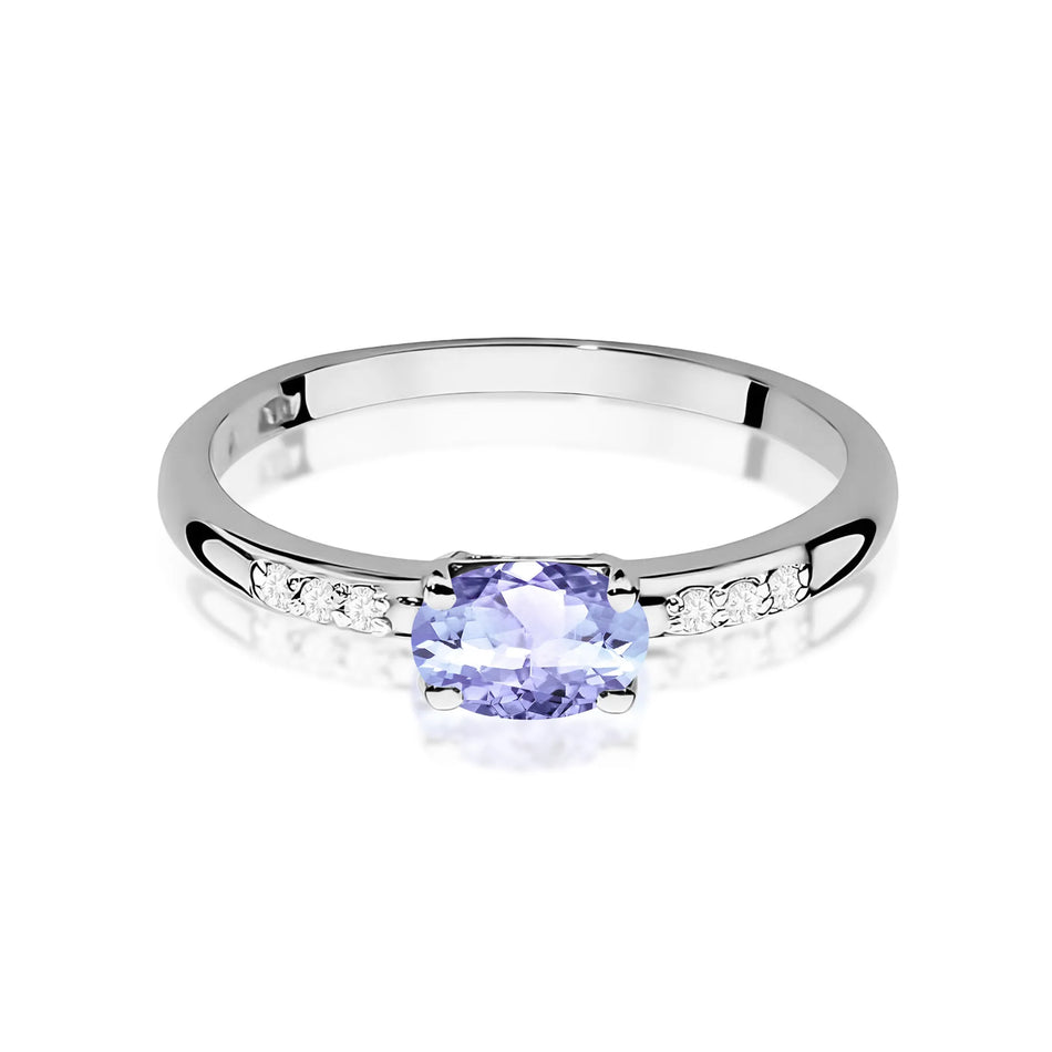 Zlatý prsten s 0,40ct tanzanitem a 0,03ct diamanty