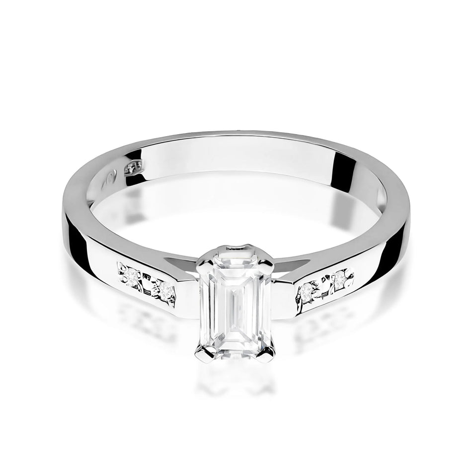 Goldring mit 0,60 ct und 0,04 ct Labor-Diamanten